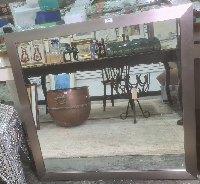 ***** WITHDRAWN ***** Modern square mirror in grey painted frame, 90cm x 90cm ****WITHDRAWN *****