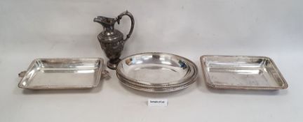 Quantity of silver plated items including vegetable dishes and covers, fish knives and forks, bone-