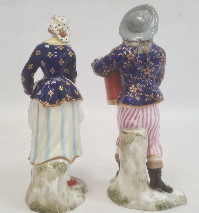 Derby porcelain figure of a woman selling pies, painted mark to base, 17cm high and another Derby - Image 3 of 3