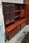 Mahogany lounge unit and a rectangular gilt moulded framed mirror (2)