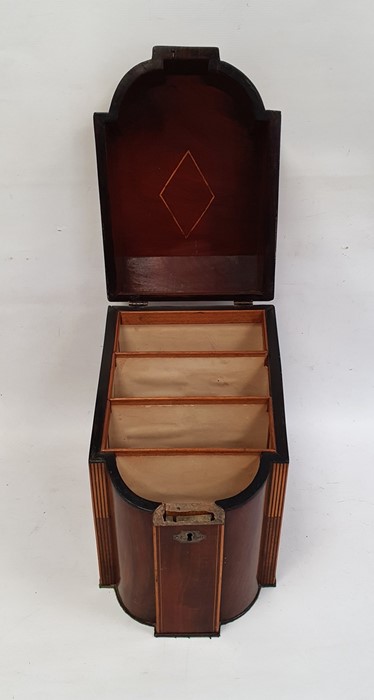 George III mahogany knife box with strong decoration, the interior now fitted for stationery, 36cm - Image 3 of 8