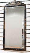 Rectangular bevel-edged mirror in black ground chinoiserie frame Condition Report Height 75cm x
