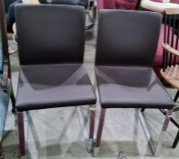 Pair of modern office chairs each with leatherette upholstered seat and back, chrome bases (2)