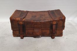 Vintage brown leather trunk