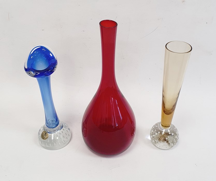 Arthur Percy for Gullaskruf glass, Sweden red glass bottle vase together with an Aseda glass - Image 2 of 3