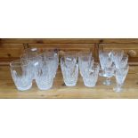 Set of Waterford, viz:- six cut glass tumblers, a matching set of six smaller cut glass tumblers and