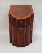 George III mahogany knife box with strong decoration, the interior now fitted for stationery, 36cm