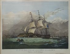 After N Condy Engraving "HMS Malabar Leaving Harbour", signed in pencil by Geoffrey Garnier, the