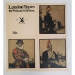 William Nicholson The title page and 12 coloured lithographs from London Types 1898, unframed