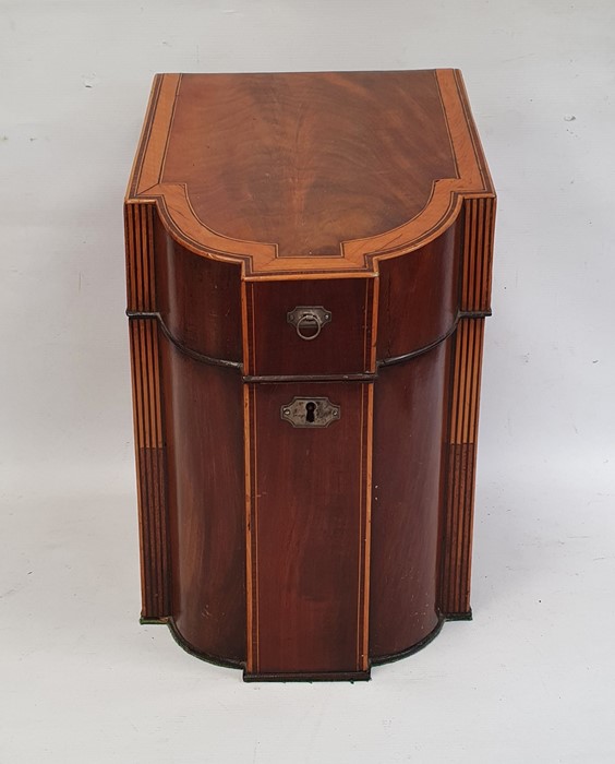 George III mahogany knife box with strong decoration, the interior now fitted for stationery, 36cm - Image 5 of 8