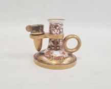 Spode chamberstick with snuffer circa. 1820, decorated in the Imari palette with cylindrical