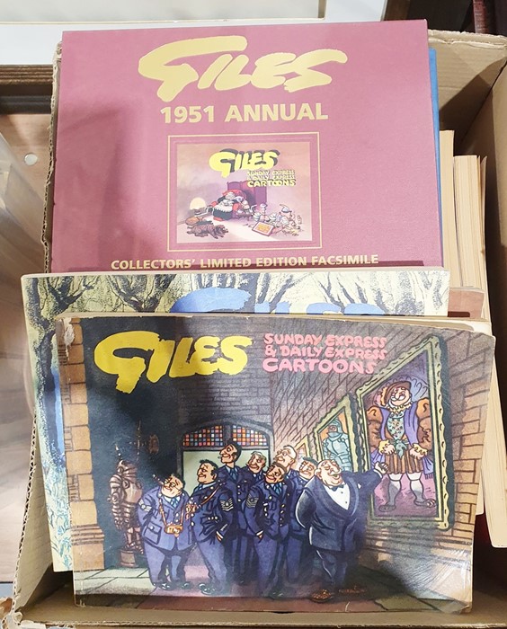 Quantity of Giles cartoons to include two Collector's editions (1 box)