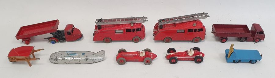 Quantity of diecast model vehicles including a Dinky model of The Thunderbolt, a Dinky Maserati
