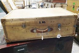 Cream leather trunk with integral drawers