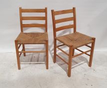 Four modern pine ladderback chairs (4)