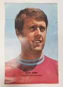Autographed Geoff Hurst, England and West Ham United poster