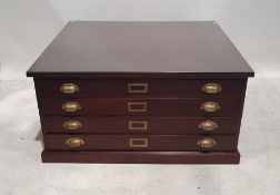 Modern plan chest, the rectangular top above four drawers, on plinth base, 109.5cm x 55.5cm