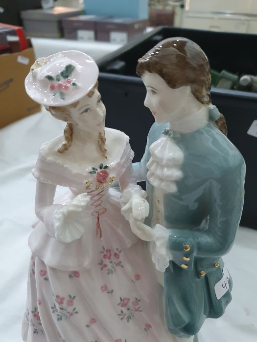 Collection of four Royal Worcester figurines to include 'Flirtation', 'The Tryst', 'The Proposal' - Image 13 of 22