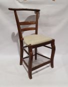 Unusual vintage chair, the shaped top rail over folding seat, cabriole legs