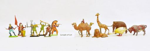 Large quantity of model animals including painted, diecast and plastic, various farm accessories,