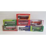 Box of assorted mainly model cars to include Oxford Park Ride double decker buses, other buses, a
