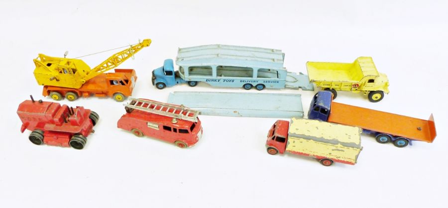 Quantity of Dinky Supertoys to include Foden Pullmore car transporter no.982, 20t lorry-mounted