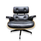 Reproduction Charles and Ray Eames lounge chair and ottoman, Herman Miller Collection in black