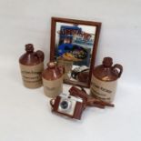 Two stoneware beer flagons for the Three Tuns Brewery, Bishop's Castle and another inscribed '