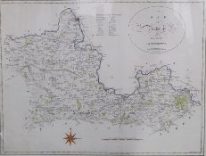 Hand-coloured map of Berkshire published by John Stockdale and engraved by J. Cary, 40 x 53cm
