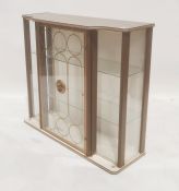 20th century breakfront display cabinet with single glazed door, on platform base, 90.5cm wide x