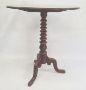 20th century oval topped occasional table on turned support to three ogee feet, 56cm x 70cm