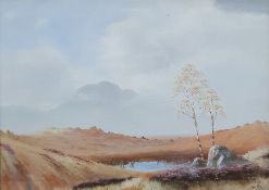 James Greig - late 19th, early 20th century Watercolour and gouache Moorland scene, signed lower