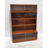 20th century Simplex five-section bookcase with sliding glass doors, 122cm wide