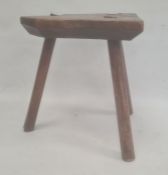 LOT WITHDRAWN Elm-seated milking stool with three supports