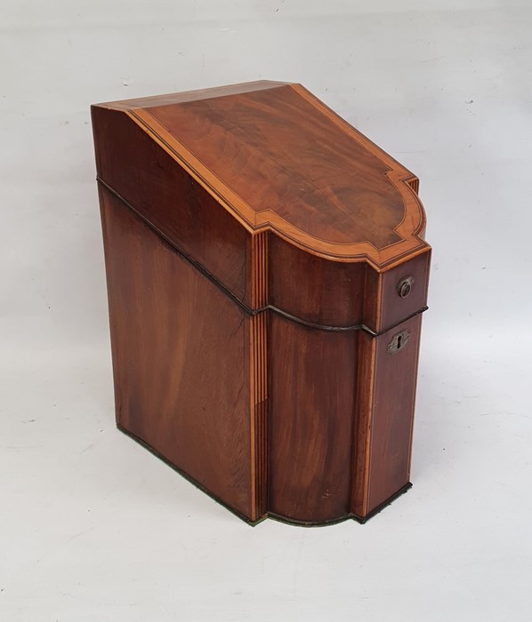 George III mahogany knife box with strong decoration, the interior now fitted for stationery, 36cm - Image 8 of 8