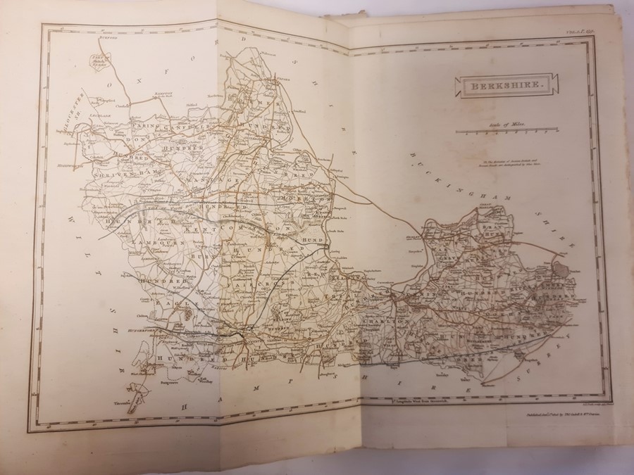 " Berkshire......." disbound, folding map printed T Cadell and Davies 1806 , other plates and - Image 3 of 12