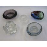 Four assorted 20th century glass ashtrays to include a clear glass ashtray by Glass Design