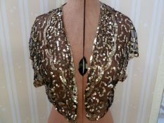 1930's black net and sequin evening bolero