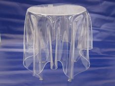 20th century clear perspex circular stool in a fallen tablecloth design, 32cm diameter