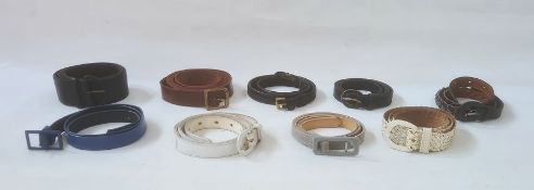 Assorted vintage belts to include two Mulberry brown leather belts (1 box)