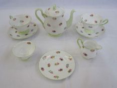 Shelley part tea service comprising of teapot, sugar bowl, milk jug, two cups and saucers and a