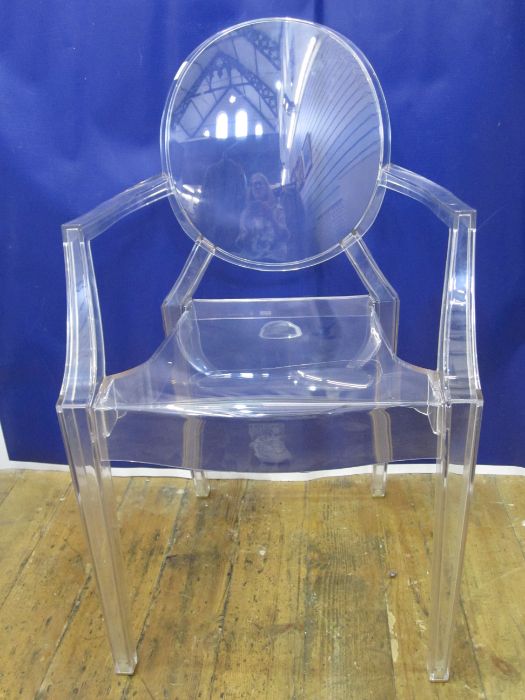 Louis clear acrylic Ghost chair, 93cm high