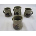 John and Judy Jelfs, Bourton on the Water, pottery mugs (4)