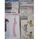 Box of assorted dress-making patterns, including 'Vogue Americana (Bill Blass)', 'Vogue American (