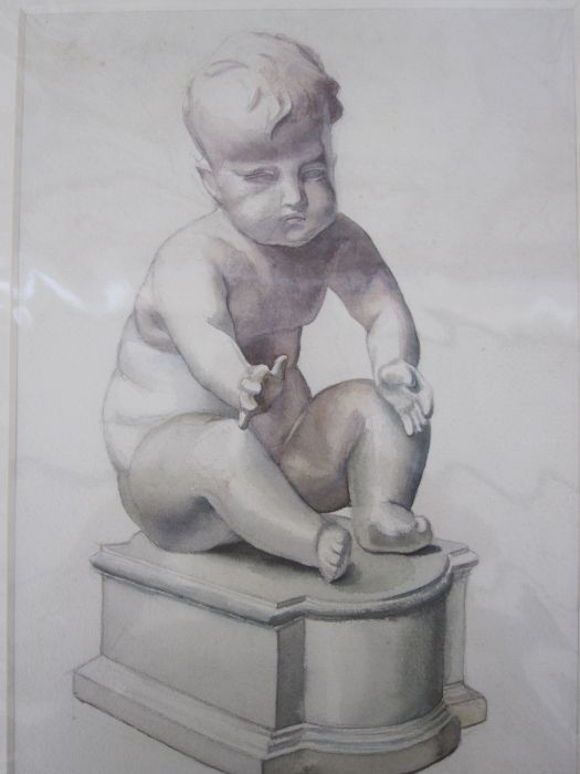 Frances Mary Towers (early 20th century school)  Pencil and watercolour  Various studies, portraits, - Image 5 of 10