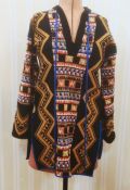 WITHDRAWN- Bill Gibb Byzantine, Kaffe Fassett knitted tunic Aztec design, three-quarter length, bell