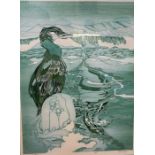 Peter Lyon (20th century) Limited edition print 'Cormorant Cast'  no. 26/50, signed in pencil