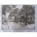 Harold Sayer (1930-1993)  Etching "The Priory, Cheltenham", limited edition, dated 1950, signed in