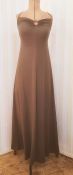 1970's brown viscose halter neck maxi dress, green embroidered boho skirt and similar in purple,