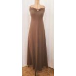 1970's brown viscose halter neck maxi dress, green embroidered boho skirt and similar in purple,